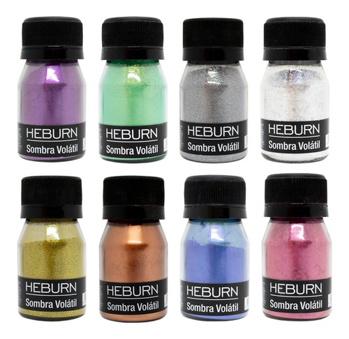 Heburn Kit X8 Sombra Ojos Volátil Perlada Profesional Brillo