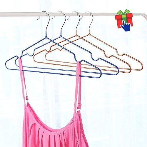 Imagen 3 de 5 de Pack X 10 Perchas Acero Forrado Goma Antideslizante 40cm
