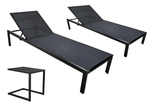 comprar 2 Espreguiçadeiras +1 Mesinha Lateral Piscina\u002Fvaranda\u002Fjardim