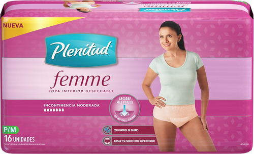 Pañales para adultos descartables Plenitud Ropa Interior Femme P/M x 16 u