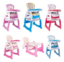 Comprar Silla De Comer Para Bebe De Lujo (silla 3 En 1 ) Color rosado azul celeste rojo