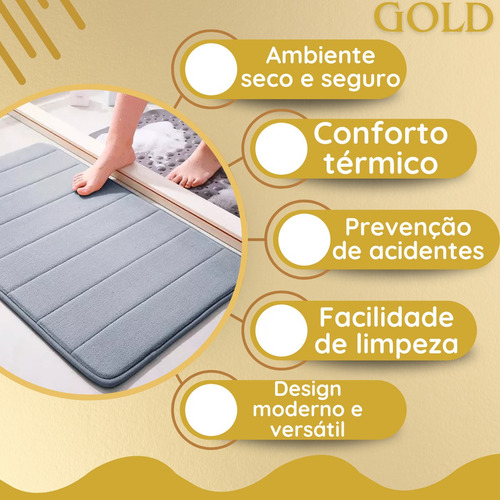 3 Tapete Soft Banheiro Antiderrapante 40x60cm Macio Conforto