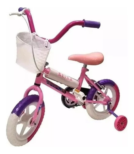 Bicicleta Nena Rodado 12 Color Violeta/rosa Con Rueditas