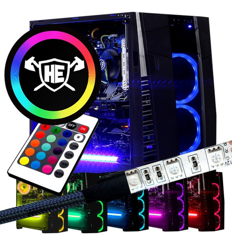 Fita Led Rgb Gabinete Computador Pc Molex 2m Controle Pro