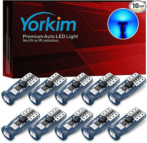 Yorkim Más Nuevo Bulbo T10 Canbus Led Libre De Errores 6-smd