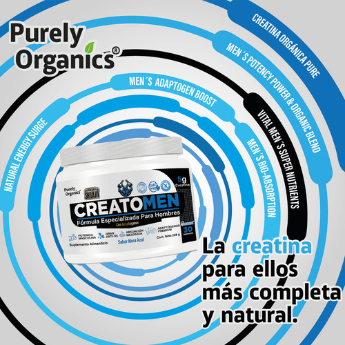 Creatomen Creatina Con Shilajit +promens+ Antiox 30 Serv Sabor Mora Azul