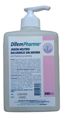 Jabon Neutro Balsamico Sin Aroma