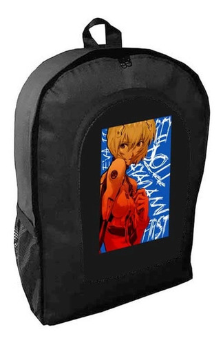 Mochila Negra Neon Genesis Evangelion Bichos Mod B12