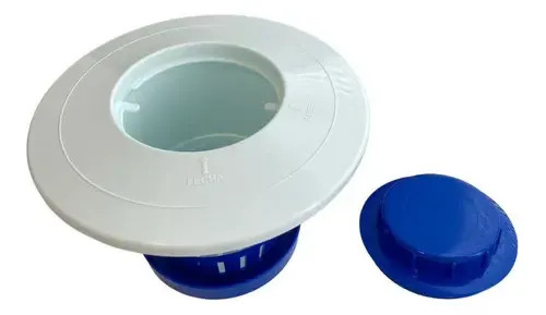 Margarida Clorador Flutuador Piscina Para Pastilha De 200gr Branco E Azul