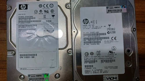 2 Hds Sas Hp 600gb Para Servidor (com Defeito)