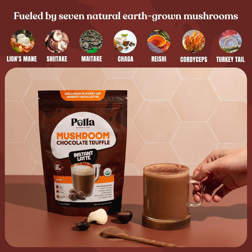 Latte Instantáneo Con Trufa De Chocolate Orgánico Con Mezcla