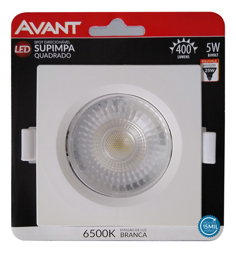 10 Spot Super Led Cob Direcional Quadrado 5w Avant