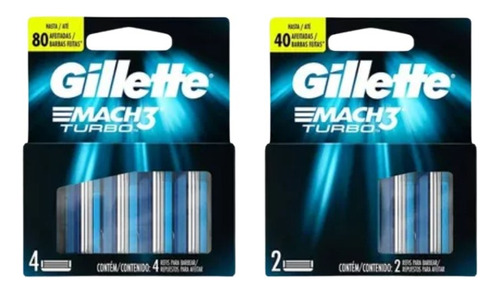 Repuestos Para Afeitar Gillette Mach3 Turbo 6 Unidades