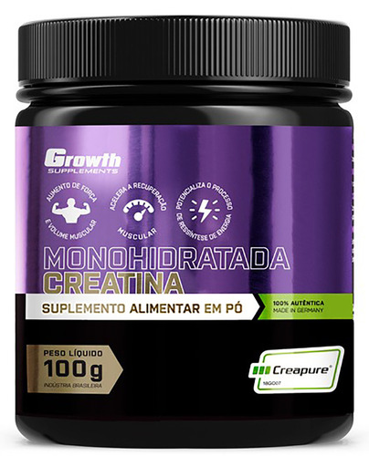 Suplemento em pó Growth Supplements  Creatina Creapure creatina Creatina Creapure em pote de 100g