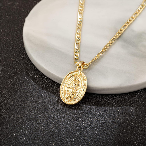 Kelistom Collar Con Colgante De La Virgen María Guadalupe Ch