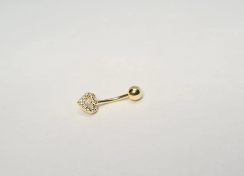 Piercing Intimo Genitál Umbigo Rook Coração Aço Cirúrgico Cor Dourado Coração