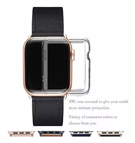 Power Primacy - Correas para reloj compatibles con Apple Watch de 38 40 42  44mm, correa de cuero de grano superior para reloj inteligente compatible