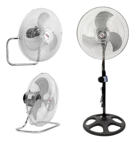 Ventilador 3 En 1 Iusa 18 Pulgadas Pedestal Escritorio Muro