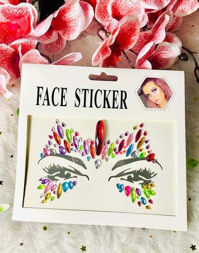 Set De 6 Face Gems Catrina Rostro Disfraz Piedras Sticker