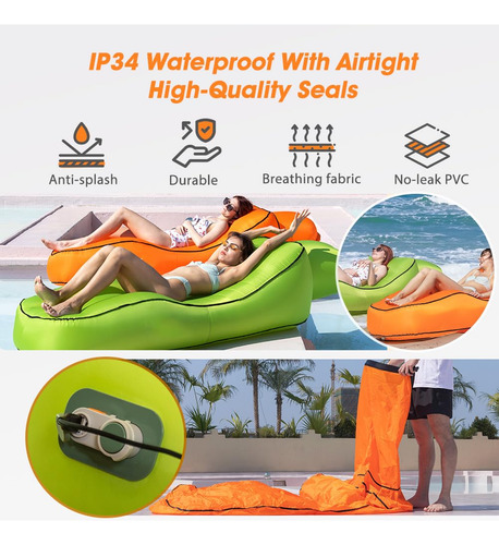 Cs1 Sofá Inflable Automático Con Bomba Integrada Marrón Mmg