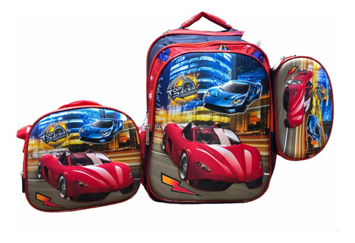 Mochilas Infantiles 3d Con Luces Lonchera, Lapicera Set 3pzs