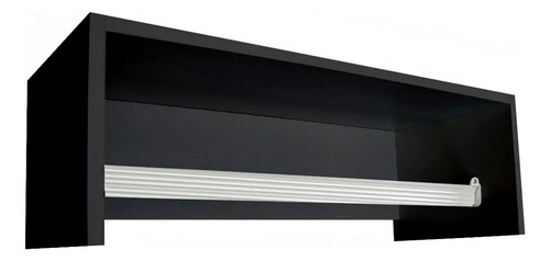 Cabideiro De Roupas Arara De Parede 60cm Mdf 15mm Preto
