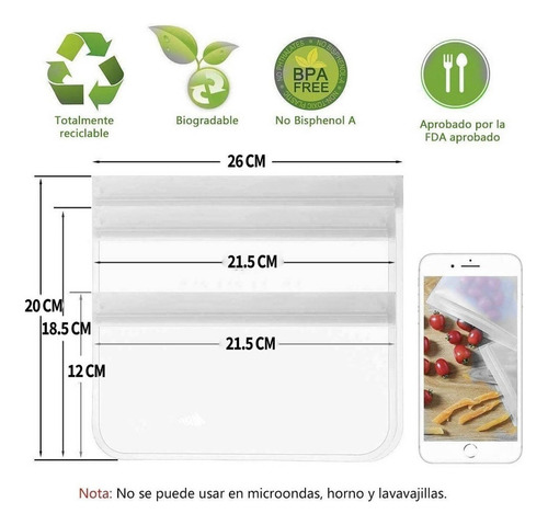 Kit Bolsas Reutilizables Ecologicas Frutas Verduras Congelar