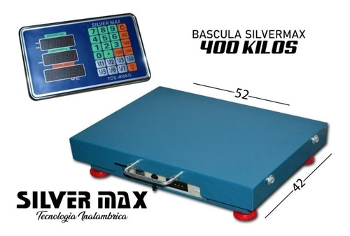 Balanza Bascula Electrónica Inalámbrica Silver Max 400 Kg