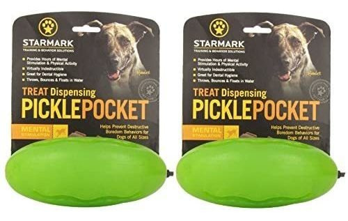 Starmark Treat Dispensing Pickle Pocket For Dogs (2 Pack)