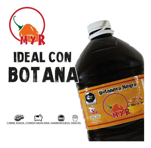 Salsa Botanera Negra Galón 4 Litros Myr