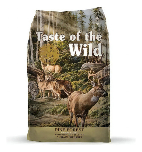 Alimento Taste of the Wild Pine Forest para perro todos los tamaños sabor ciervo y legumbres en bolsa de 28lb