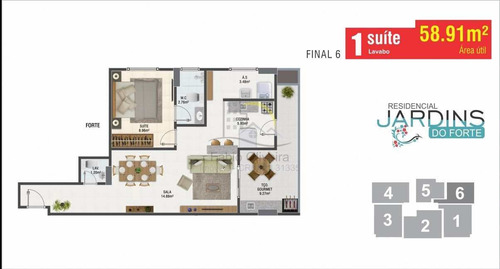 Imagem 13 de 22 de Apartamento Com 2 Dorms, Canto Do Forte, Praia Grande - R$ 394 Mil, Cod: 2809 - V2809