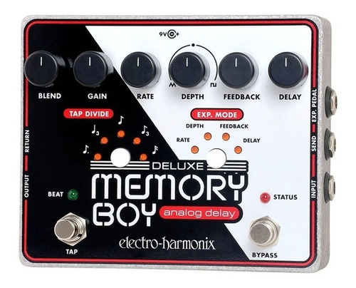 Pedal Delay Electro Harmonix Memory Boy Deluxe C/ Tap Color Blanco/Negro