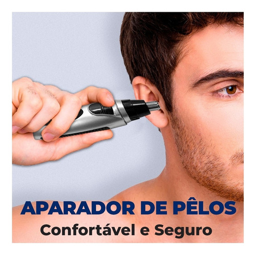Tira Pelo Aparelho Elétrico Pelo Nariz E Orelha Sem Dor Cor Cinza