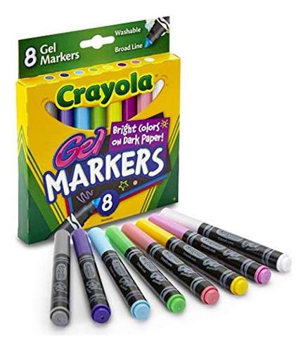 Marcadores Gel Plumon Lapices Lavables Crayola Set 8 Colores