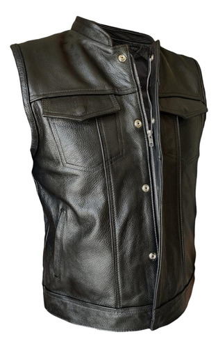 Chaleco De Piel Sons Of Anarchy Magnum Zipper Y Gun Pocket