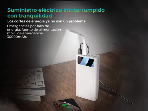 Power Bank Carrello Xc112 Usb Micro Usb-c 30000mah Cargador Portatil