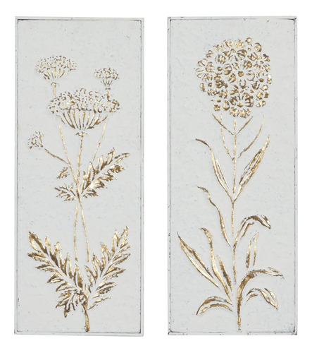 Decoración De Pared En Relieve Floral De Metal Con Detalles 