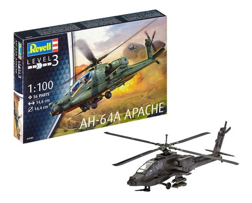 Helicóptero Ah-64a Apache 1/100 Model Kit Revell