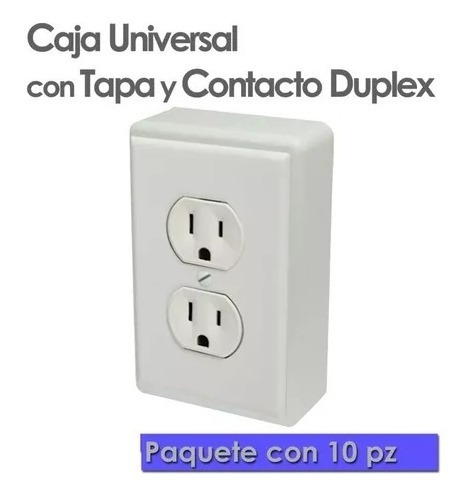 80 Pack Caja Universal Sin Fondo Tapa Y Contacto Duplex Eco.