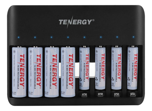 Pilas Recargables Tenergy Tn477u Cargador Rápido De 8 Bahías