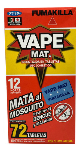 Laminitas Mata Mosquitos Fumakilla Vape Mat 72 Piezas