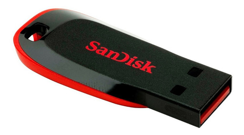 Pendrive SanDisk Cruzer Blade 64GB 2.0 preto e vermelho