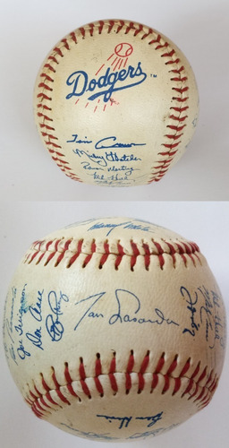 Pelota Béisbol Firmada Equipo Dodgers Tom Lasorda Colección