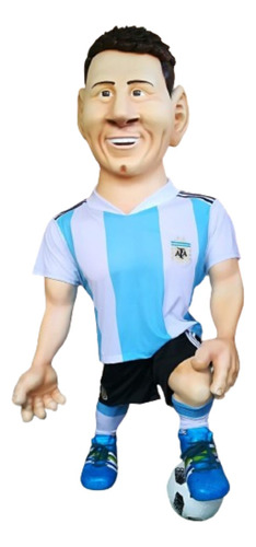 Figuras Talladas 3d Messi Futbol Fibra De Vidrio Caricatura