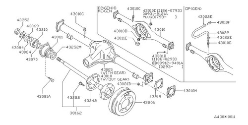 Estopera Eje Trasero Frontier D22 Fig,.43242