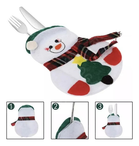 Juego De 12 Soportes Para Cubiertos Navideños, Adorno De Mes