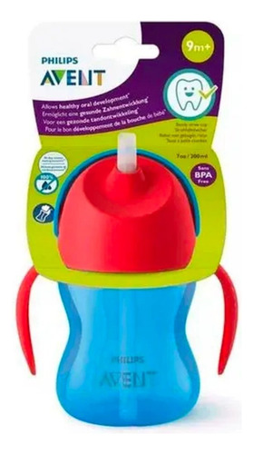 Copo Dinossauro 200ml 9m Azul E Vermelho - Philips Avent