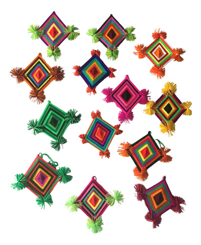 Bonitos Ojos De Dios Huichol Varios Diseños Coloridos