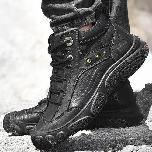 Botas Zapato Casual Hombre Cuero Cómodo Intemperie A2022